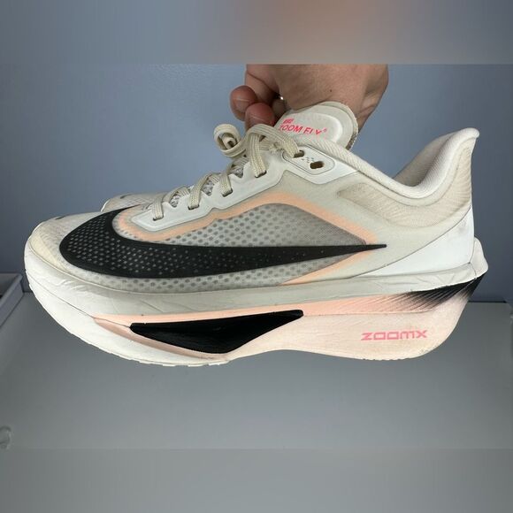 Nike Women’s Zoom Fly 6 Road Racing Shoes Sz 7.5 Pale Ivory Crimson Carbon Plate - Picture 2 of 7